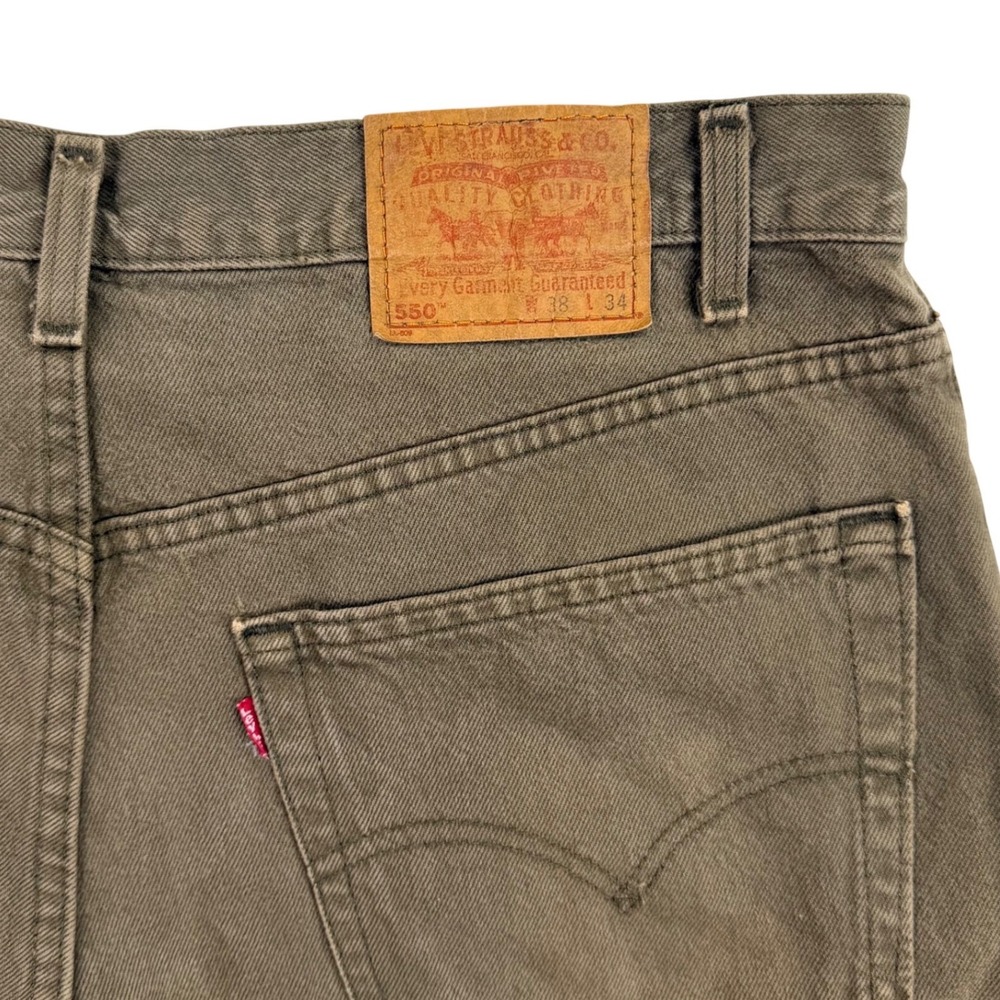 Vintage Levi's 550 Relaxed Fit Jeans Men 38x34 Brown Relaxed Denim Made In Texas - Picture 10 of 16